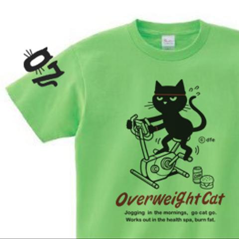 【再販】フィットネスバイクと猫　150.160.（女性M.L） S～XL Tシャツ【受注生産品】