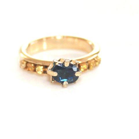 - SP -  Blue Sapphire ＆ Diamond k18 Ring