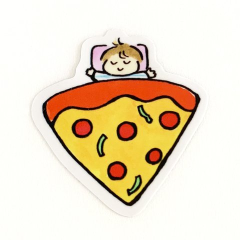 ステッカー・ピザ布団で寝んね　sticker pizza