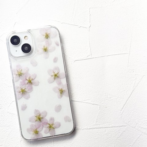 桜　押し花スマホケース 押し花iPhoneケース 押し花ケース