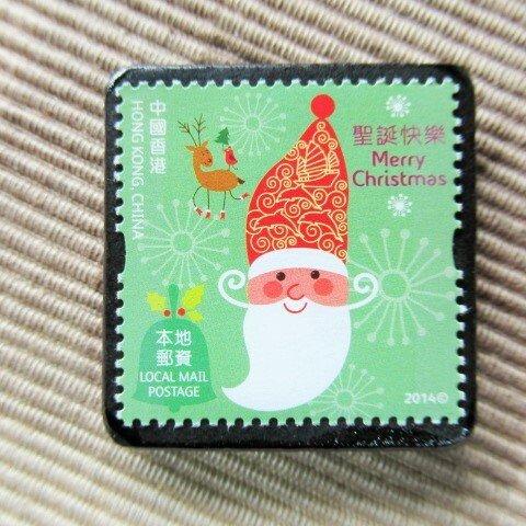 香港　クリスマス切手ブローチ5572
