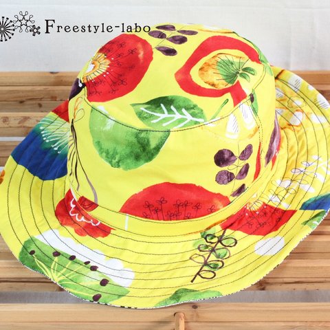 COLOFUL KITCHEN HAT<YELLOW>つば広type*