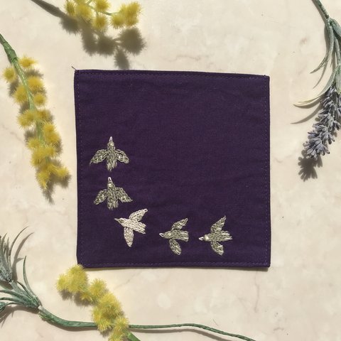 刺繍のコースター