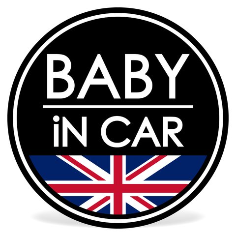 BABY IN CAR ステッカー / フラッグシリーズ / 耐水・耐候・日本製 〈イギリス国旗〉