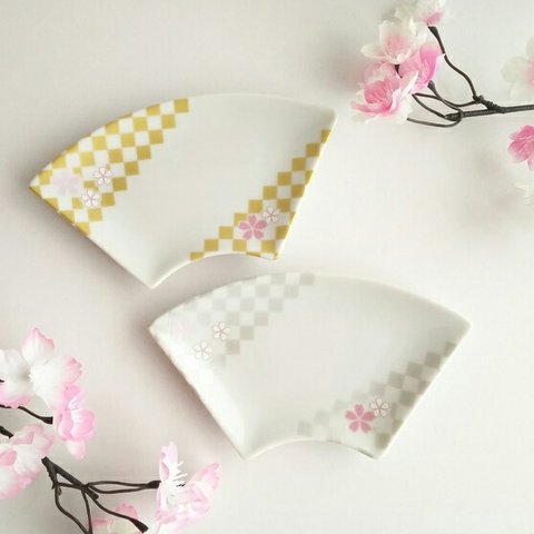 桜の扇皿☆