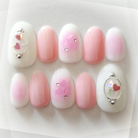 Heart Brooch Nail Pink