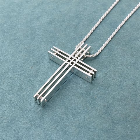 HIDAKUMIKO Checked Cross Pendant (Order Production)