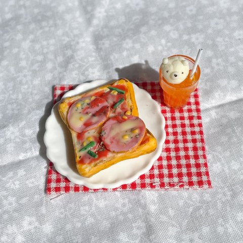 【ミニチュア】モーニングパンセットB ピザトースト