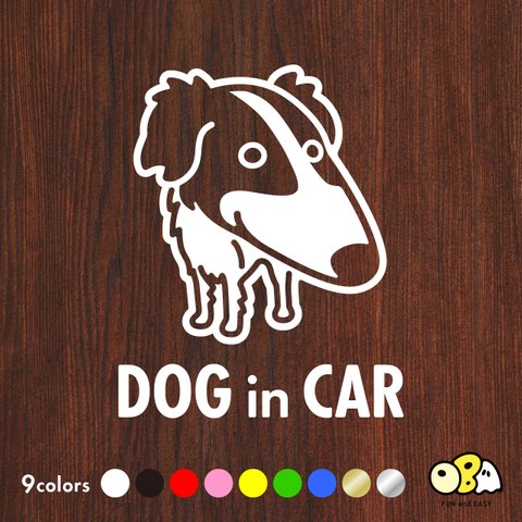 DOG IN CAR/ボルゾイB カッティングステッカー KIDS IN CAR・BABY IN CAR・SAFETY DRIVE