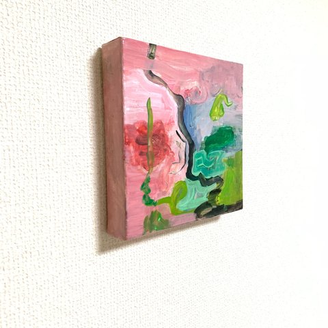 抽象画キャンバス／ピンクの夜の出来事