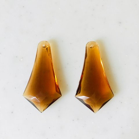 Vintage Topaz Faceted Drop Pendant Tops 《6518》