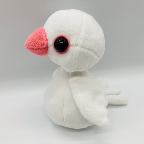 【受注製作only】 文鳥 きせかえ ぬいぐるみ ・ 中雛 白文鳥 *  20230901