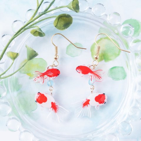 金魚(桜錦)＊ピアス/イヤリング