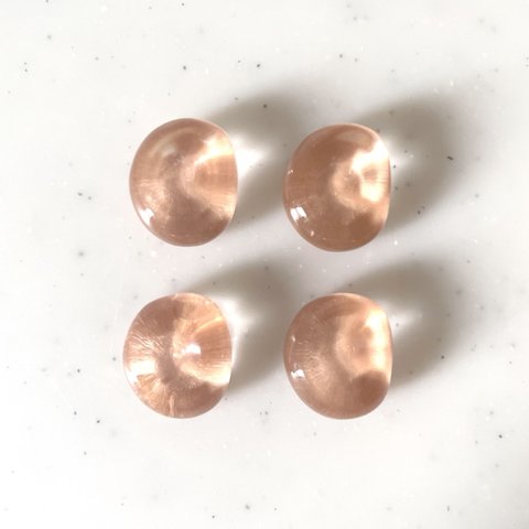 Clear Dusty Pink Distorted Oval Cabochons