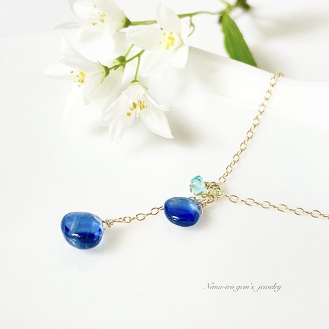 ＊1点もの＊14kgf kyanite × topaz necklace