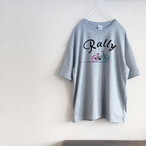 Rally　自転車スタンプ　Tシャツ（グレー）