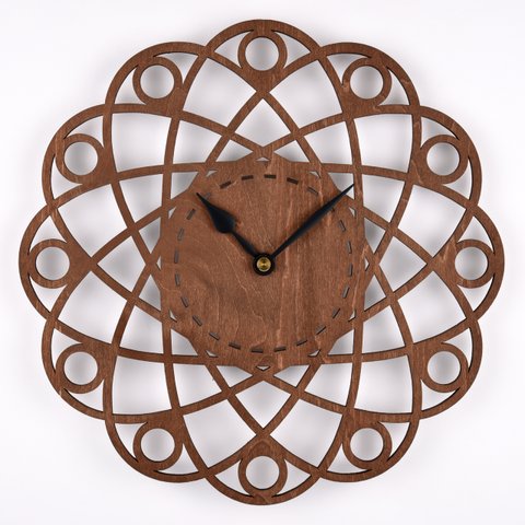 木の壁掛け時計F 惑星（木製ウォールクロック）