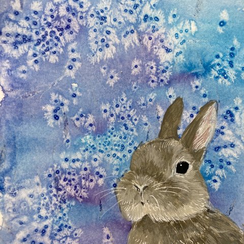 うさぎさん　水彩画　原画