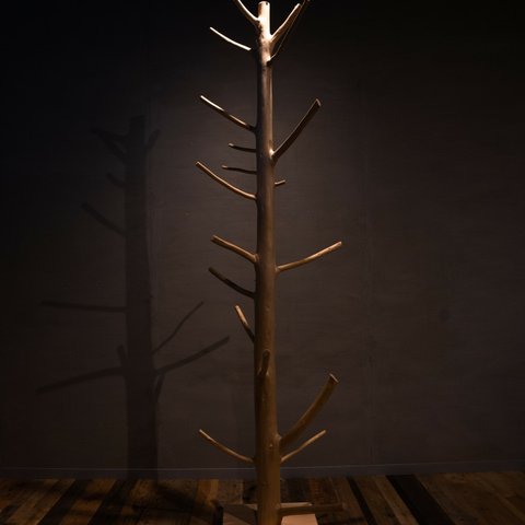 コートハンガー　MORITO 北欧　ナチュラルデザイン　本物のヒノキの枝を使用　アパレル　店舗什器　キャスター付き　リビング　玄関