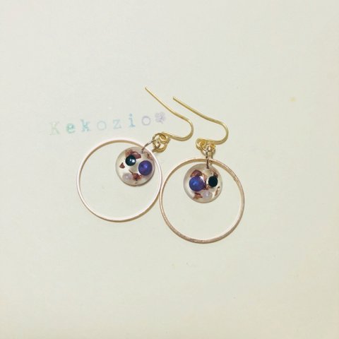 ✴︎blue×black✴︎ピアス