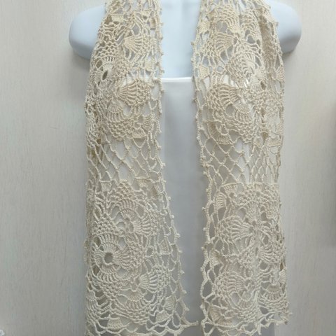 春糸で編んだ 透かし編みのショール