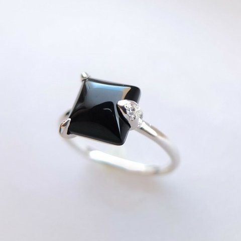 オニキス~square shape silver ring~