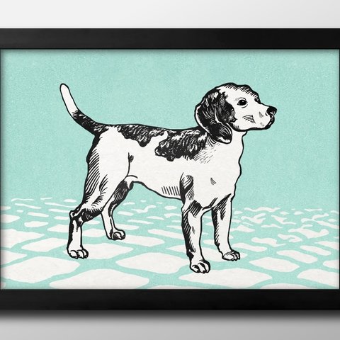 10337■A3アートポスター『モーリッツ・ジャング　犬』絵画　イラスト　デザイン　北欧　マット紙