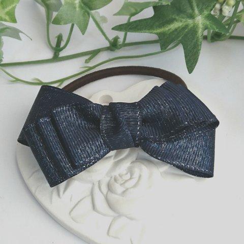 【送料込み】 Opera ❇ shinei  ribbon (navy)  ヘアゴム     