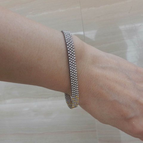 Simple-Bracelet   Metallic Silver≪新作≫ロジウム使用