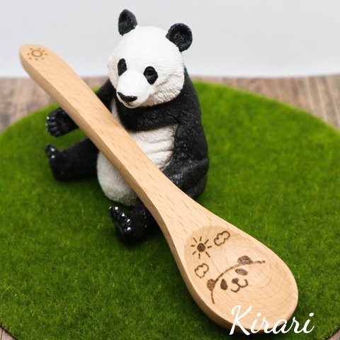 パンダちゃんの木製スプーン【晴れ】