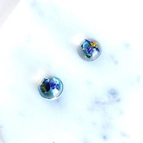 螺鈿のドームピアスイヤリング Mother-of-pearl  Dome pierced earrings【1536】　#秋　ピアス　#秋色　