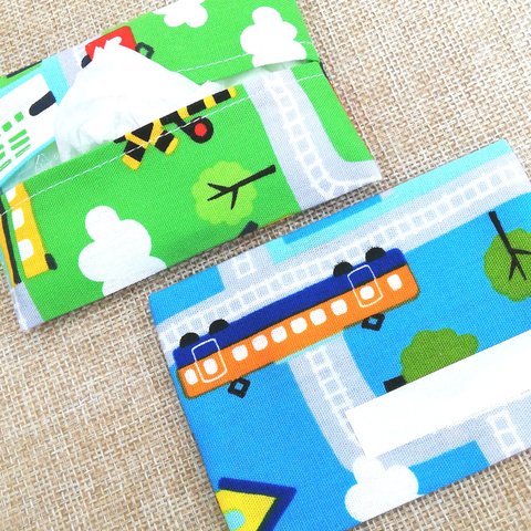 お名前が書ける！TRAINLINE 2種 ミニ ティッシュケース ✳ ティッシュカバー☆幼稚園☆保育園☆男の子☆入園入学準備