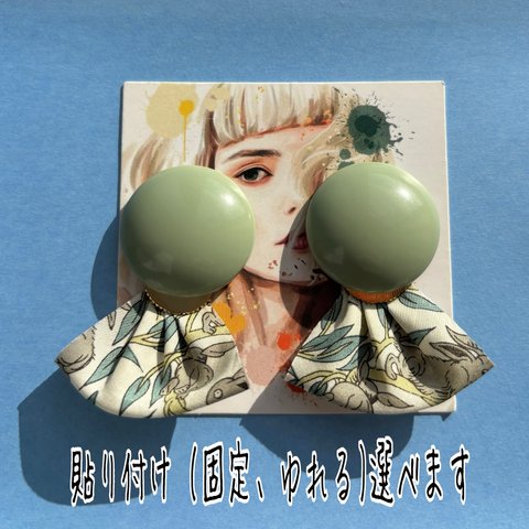 うさぎ柄リバティリボンとvintageピアス✳️イヤリング レトロ アンティーク 古着 ヴィンテージ キッチュ 80S 個性的 リバティ LIBERTY 北欧 リバティタナローン うさぎ ラビット