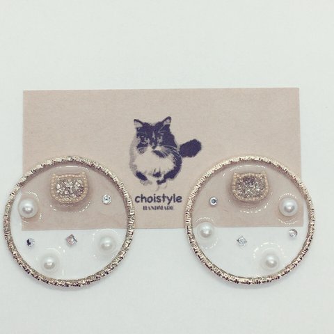 シャビー猫のサークルピアス/ノンホールピアス