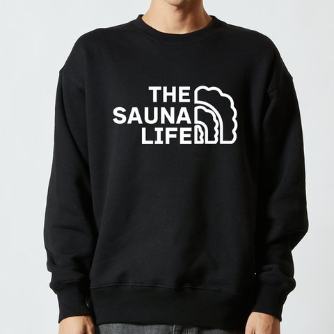 【THE SAUNA LIFE】サウナ 温泉 銭湯 グッツ パロディ おもしろ スウェット パーカー