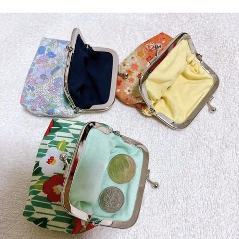 ハンドメイド がま口財布 和柄 花柄