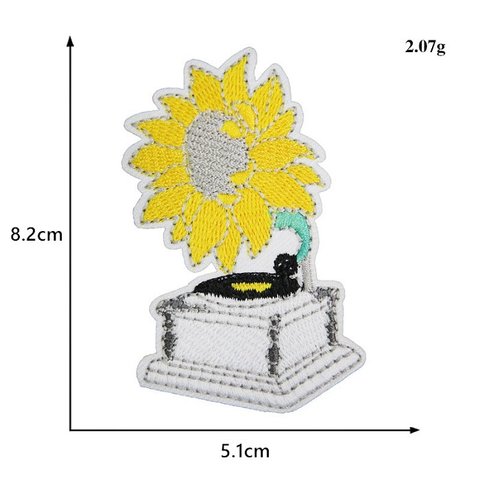 向日葵 ひまわり ワッペン アップリケ アイロン対応 1枚