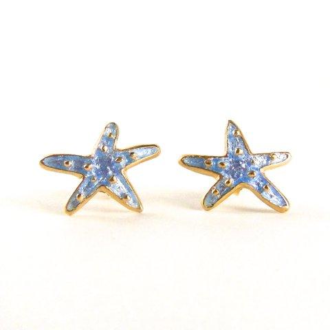 Starfish Pierced Earrings/Aqua