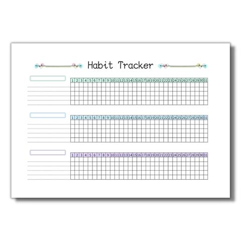 [紙でもデジタルでも！] 自由な設定で♩月間ハビットトラッカー / Habit Tracker [#D-13]