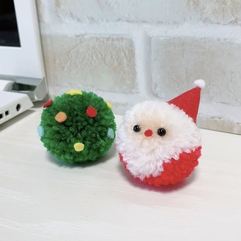 ほっこり！まん丸サンタクロースとクリスマスツリー☆（ミニ）