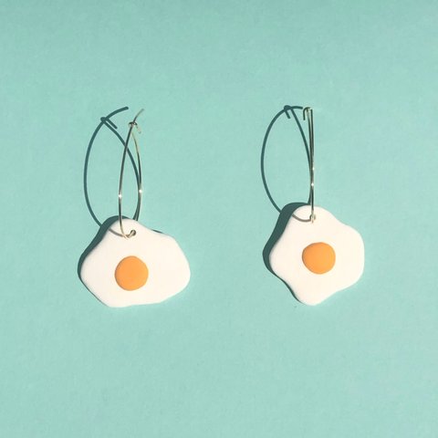 hoop egg earrings