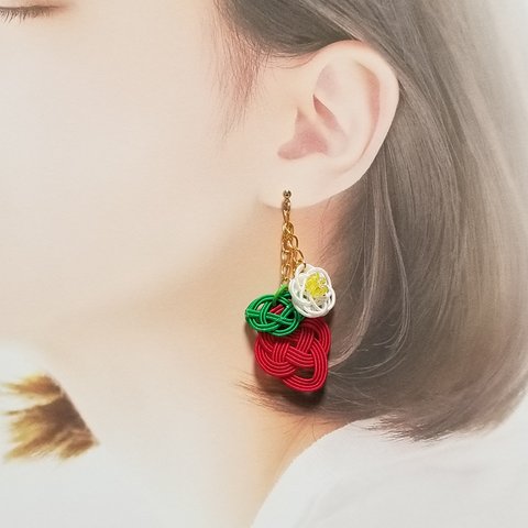 水引苺🍓のピアス