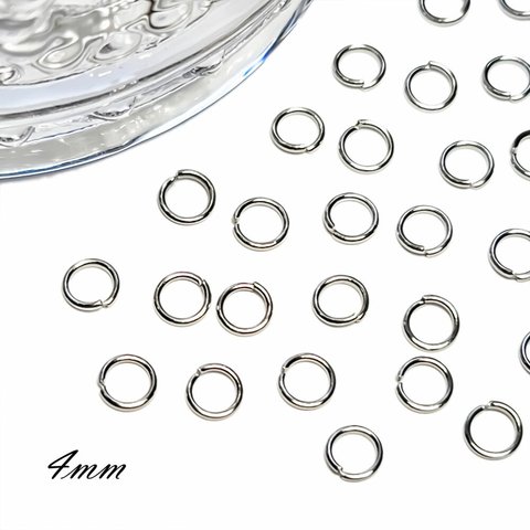 高品質 ステンレス 丸カン 4mm 160個 ◇ シルバー 線径 0.6mm アレルギー対応 KRC04SL2-D