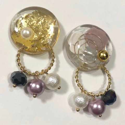 レジンピアスpink ピアス/イヤリング