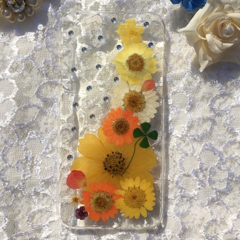 押し花iPhone6 6s ケース ドライフラワー スマホケース 押し花ケース