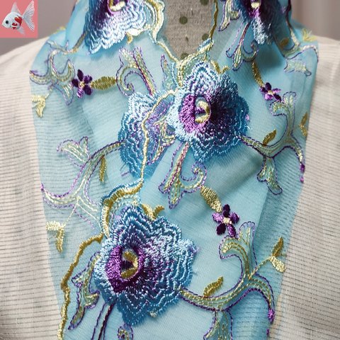 ◆花刺繍の半襟⑭