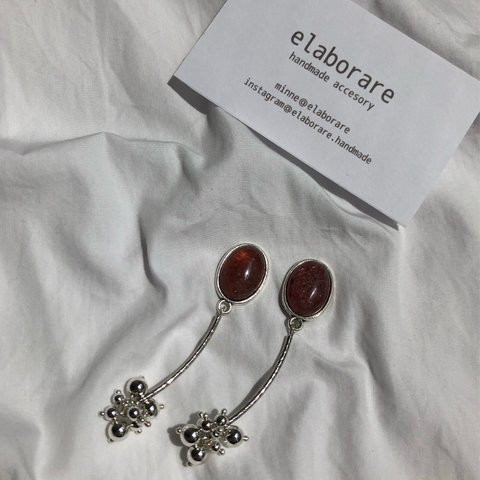 パープルカボションpierce / earring