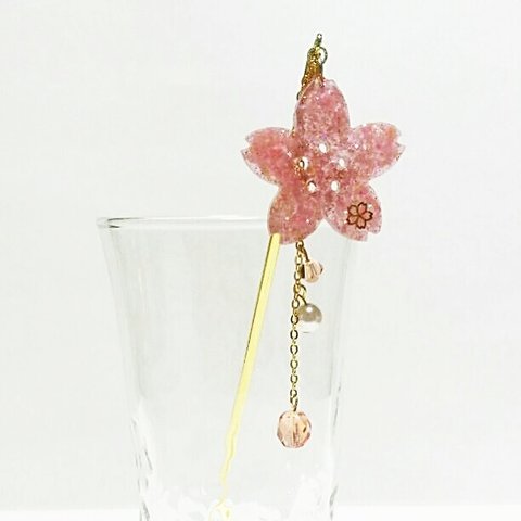 🍀再販🍀　一輪桜のリバーシブルかんざし