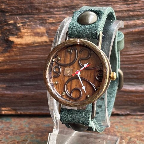 ◆真鍮製　クォーツ式手作り腕時計◆RBQ-5048
