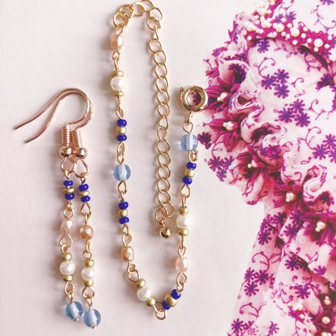 【再販】Bracelet&Earrings 03/ SmallBLUE
